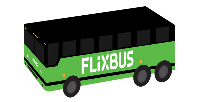 Illustration of a FlixBus.