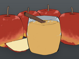 An illustration of a variety of Fall beverages.