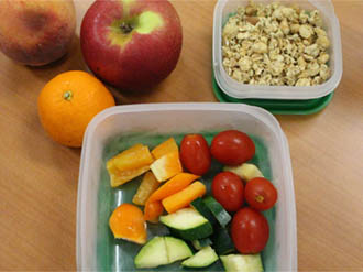 Photo of fruit, vegetables and granola