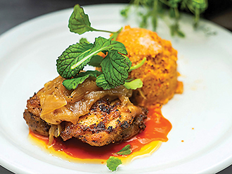 A photo of a plate of food from Yaya's Kitchen in London, Ontario.