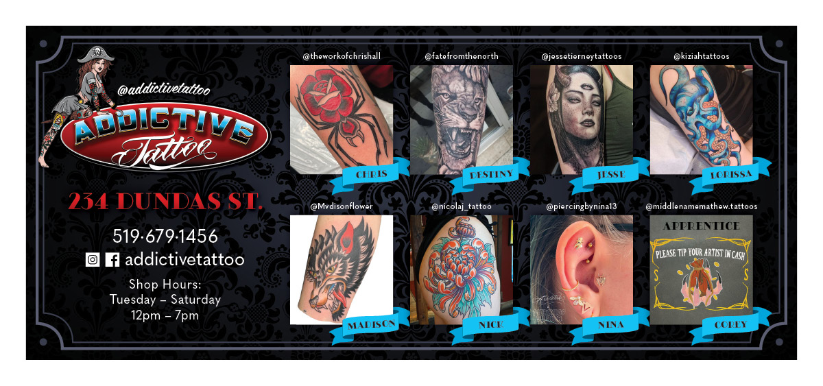 $10 off min. charge tattoo (under 1 hour)